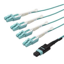 StarTech.com cable de fibra optica 2 m OM3 MPO/MTP 8x LC Aqua MPO8LCPL2M