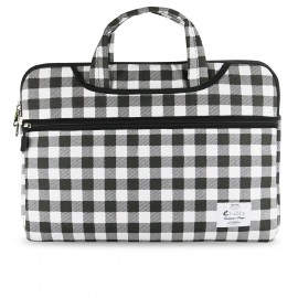 e-Vitta Chequered 14'' Funda Negro, Color blanco EVLS000055