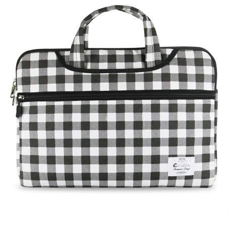 e-Vitta Chequered 14'' Funda Negro, Color blanco EVLS000055