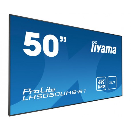 iiyama LH5050UHS-B1 pantalla de señalización 127 cm (50'') LED 4K Ultra HD Pared de vídeo Negro