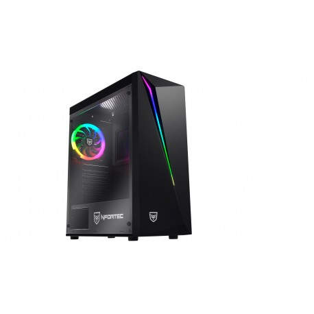 Nfortec Lynx Torre Gaming Negra RGB (Cristal Templado) Compatible con Placas ATX
