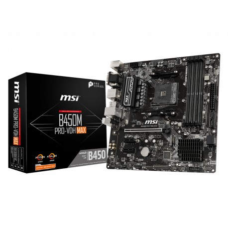 MSI B450M PRO-VDH Max placa base Zócalo AM4 Micro ATX AMD B450 7A38-043R