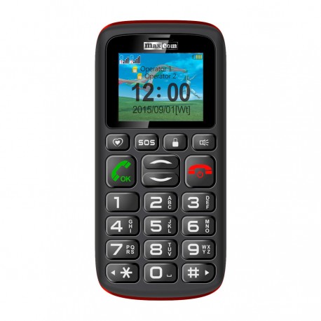 MaxCom MM428 1.8'' 78g Negro, Rojo Teléfono para personas mayores
