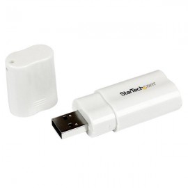 StarTech.com Tarjeta de Sonido Estéreo USB Externa Adaptador Conversor - Blanco ICUSBAUDIO