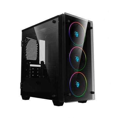 CoolBox Caja Gaming ARGB DeepRainbow Torre Negro, Transparente COO-DGC-M192-0