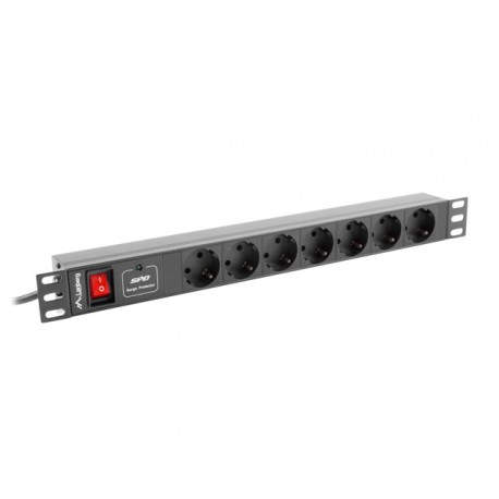 Lanberg PDU-07F-0200-BK unidad de distribución de energía (PDU) 1U Negro 7 salidas AC pdu-07f-0200-bk