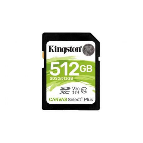 Kingston Technology Canvas Select Plus memoria flash 512 GB SDXC Clase 10 UHS-I SDS2/512GB