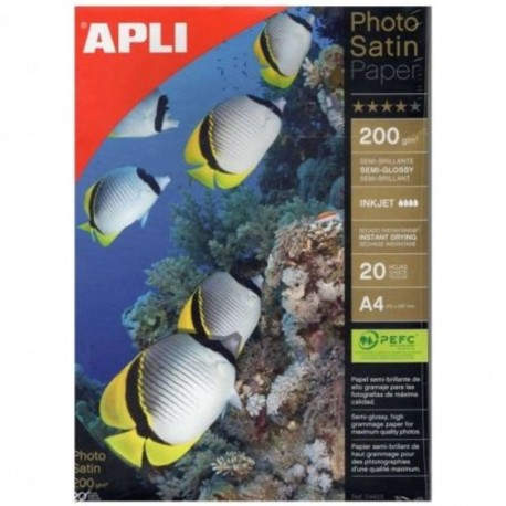 APLI 04453 papel fotográfico Blanco Semi-brillo A4 04453