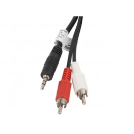Lanberg CA-MJRC-10CC-0050-BK cable de audio 5 m 3,5mm 2 x RCA Negro ca-mjrc-10cc-0050-bk