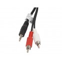 Lanberg CA-MJRC-10CC-0050-BK cable de audio 5 m 3,5mm 2 x RCA Negro ca-mjrc-10cc-0050-bk