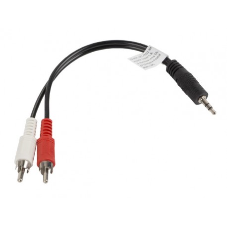 Lanberg CA-MJRC-10CC-0002-BK cable de audio 0,2 m 3,5mm 2 x RCA Negro, Rojo, Blanco ca-mjrc-10cc-0002-bk