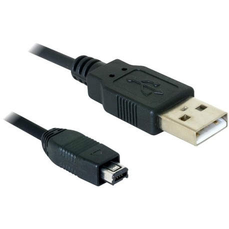 DeLOCK USB cable 2.0 mini 4-Pin Hirose 1.5m USB A USB B Negro cable USB 82208
