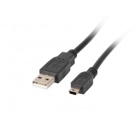 Lanberg cable USB 1,8 m 2.0 Mini-USB A USB A Negro ca-usbk-11cc-0018-bk