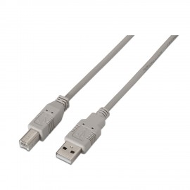 AISENS cable USB 1 m 2.0 USB A USB B Beige A101-0001