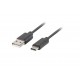 Lanberg cable USB 0,5 m 2.0 USB C USB A Negro ca-usbo-20cu-0005-bk