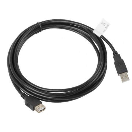 Lanberg cable USB 3 m 2.0 USB A Negro ca-usbe-10cc-0030-bk