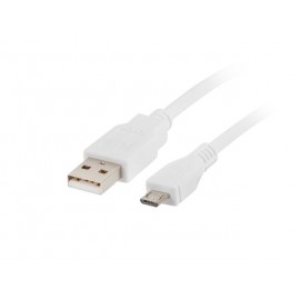 Lanberg cable USB 3 m 2.0 Micro-USB B USB A Blanco ca-usbm-10cc-0030-w