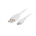 Lanberg cable USB 1,8 m 2.0 Micro-USB B USB A Blanco ca-usbm-10cc-0018-w