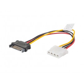 Lanberg cable de SATA 0,15 m SATA 13-pin + Molex (4-pin) SATA de 15 pines Negro, Rojo, Amarillo ca-sahd-10cu-0015