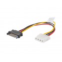 Lanberg cable de SATA 0,15 m SATA 13-pin + Molex (4-pin) SATA de 15 pines Negro, Rojo, Amarillo ca-sahd-10cu-0015