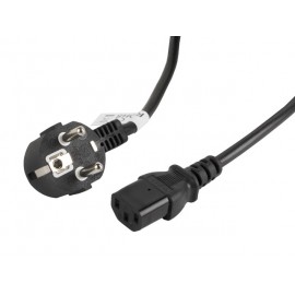 Lanberg cable de transmisión Negro 5 m C13 acoplador CEE7/7 ca-c13c-11cc-0050-bk