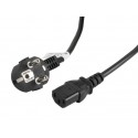 Lanberg cable de transmisión Negro 5 m C13 acoplador CEE7/7 ca-c13c-11cc-0050-bk