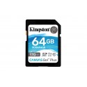 Kingston Technology Canvas Go! Plus memoria flash 64 GB SD Clase 10 UHS-I SDG3/64GB