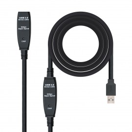 Nanocable Cable USB 3.0 prolongador con amplificador, tipo A/M-A/H, 10m 10.01.0312