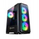 Nfortec Torre Gaming Krater para PC con Cristal Templado y 4 Ventiladores RGB de 120mm Color Negro NF-CS-KRATER-BLACK