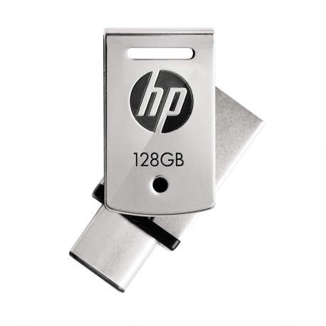 HP x5000m unidad flash USB 128 GB USB Type-A / USB Type-C 3.2 Gen 1 (3.1 Gen 1) Acero inoxidable HPFD5000M-128