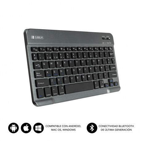 SUBBLIM Teclado Bluetooth Smart BT Keyboard Grey - sub-kbt-sm0002