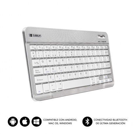 SUBBLIM Teclado Bluetooth Smart BT Keyboard Silver - sub-kbt-sm0001