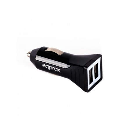 Approx APPUSBCAR21B cargador de dispositivo móvil Auto Negro, Blanco
