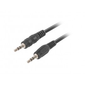 Lanberg CA-MJMJ-10CC-0020-BK cable de audio 2 m 3,5mm Negro - ca-mjmj-10cc-0020-bk