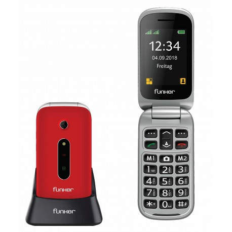 Funker C75 COMFORT EASY 2.4'' Teléfono para personas mayores Rojo c75r