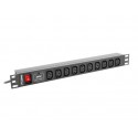 Lanberg PDU-10I-0200-IEC-BK unidad de distribución de energía (PDU)