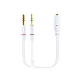 Nanocable Cable Adaptador Audio Jack  Blanco, 20 Cm
