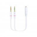 Nanocable Cable Adaptador Audio Jack  Blanco, 20 Cm