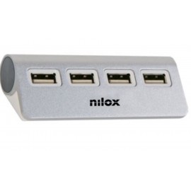 Nilox HUB 4 PORTE USB 2.0 ALLUMINIO  - nxhub04alu2