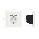 Nanocable 10.35.0010 Base de enchufe de pared tipo schuko con 2 tomas USB Blanca