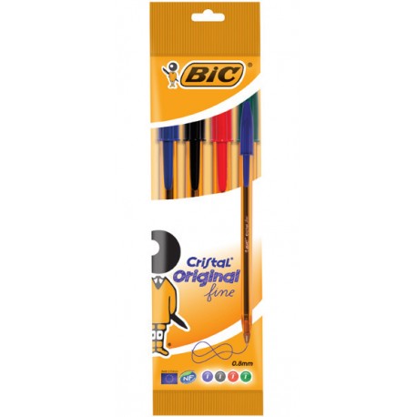 BIC 872725 bolígrafo Negro, Azul, Verde, Rojo Fino 4 pieza(s)