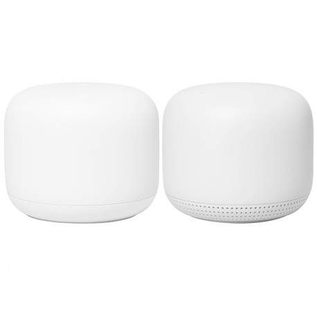 Google Nest Wifi, Router and Point 2-pack router inalámbrico Doble banda (2,4 GHz / 5 GHz) Gigabit Ethernet Blanco ga00822-es