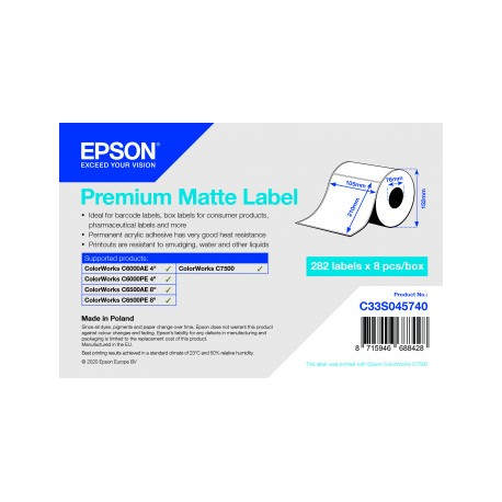 Epson C33S045740 Etiqueta para impresora autoadhesiva