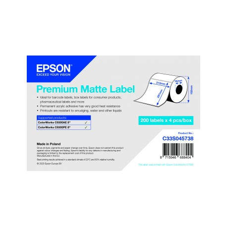 Epson C33S045738 Etiqueta para impresora autoadhesiva