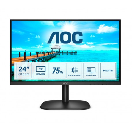 AOC Basic-line 24B2XHM2 pantalla para PC 60,5 cm (23.8'') 1920 x 1080 Pixeles Full HD LCD Negro