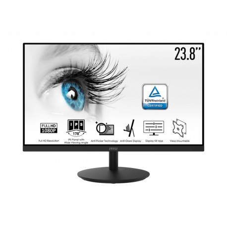 MSI Pro MP242 60,5 cm (23.8'') 1920 x 1080 Pixeles Full HD LCD Negro 9S6-3PA1CT-001