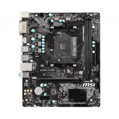 MSI A320M-A PRO placa base Zócalo AM4 Micro ATX AMD A320 - 911-7C51-001