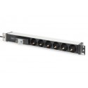 Digitus DN-95417 unidad de distribución de energía (PDU) 1U Negro, Plata 6 salidas AC
