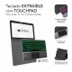 SUBBLIM Funda con Teclado Retroiluminado KEYTAB Pro BL BT Touchpad Ipad Pro 11 2020 Black sub-kt4-btpi50