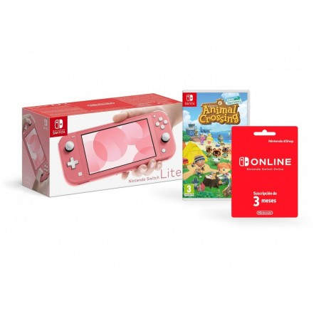 Nintendo Switch Lite (Coral) Animal Crossing: New Horizons Pack + NSO 3 months